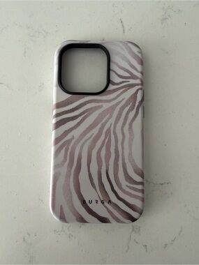 EUC Burga “Lustre” Zebra Print Iphone 14pro Phone Case